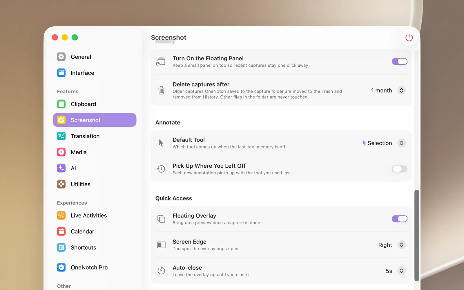The Delete captures after row with its menu open