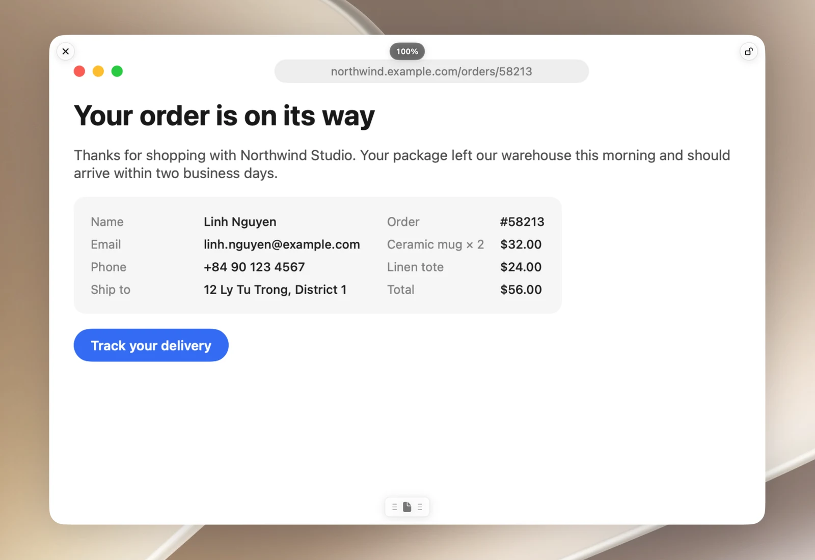 A pinned image with its controls on hover: ✕ Unpin, the zoom percentage pill, the drag handle and the lock button
