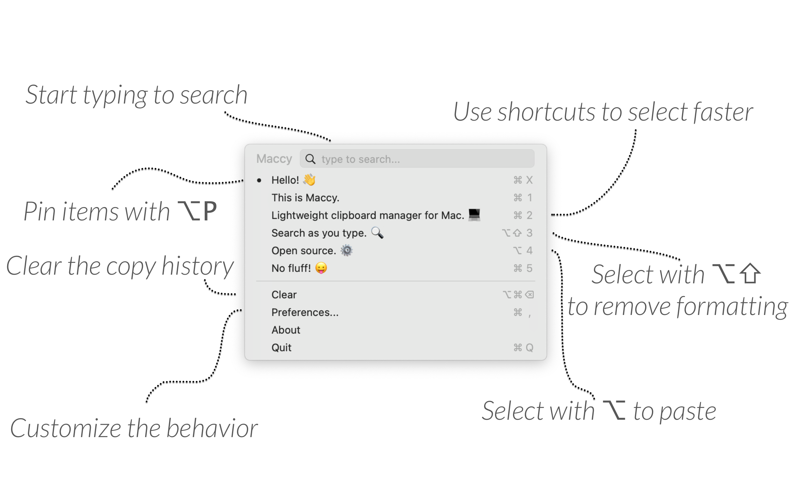 Maccy app screenshot